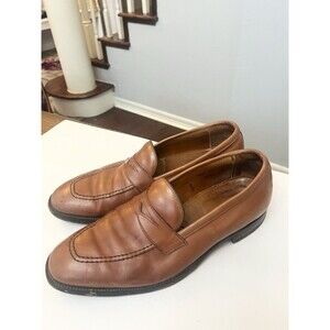 ALDEN TAN ALPINE GRAIN HANDSEWN LHS PENNY LOAFERS SHOES 10 10D Slip On Comfort